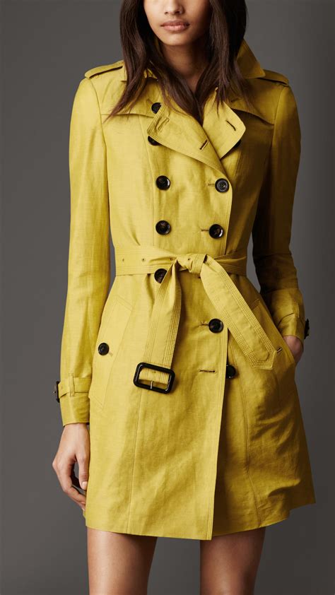 burberry yellow trench jacket two piece|burberry trench coat size 10.